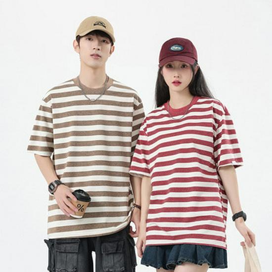 Men's American Trend Cotton Ripped Print T-Shirt, Short Sleeve, Summer Style for Teens & Couples