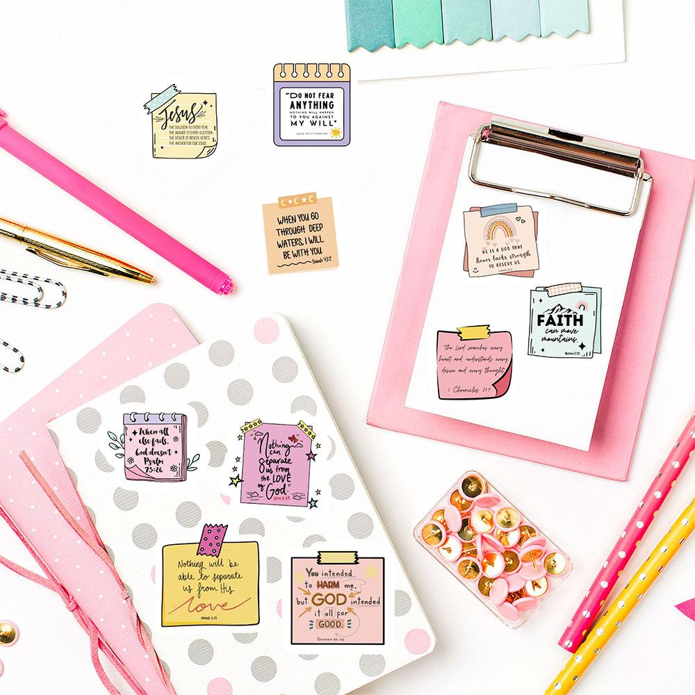 500PCS Bible Notes Roll Stickers Motivational Funny Notebook PVC Laptop Stationery for Laptop Luggage Phone Stickers