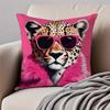 Vibrant Animal Bubble Fashion Tiger Cushion Cover Pillowcase Antidustmite Invisible Zipper Short Plush Sofa Cushion