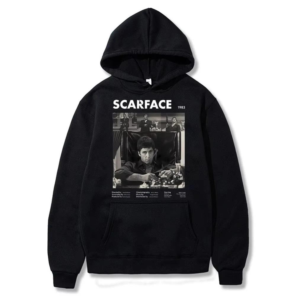 2026 Classic 90s Vintage Movie Scarface Tony Montana Graphic Hoodies Al Pacino Print Hoodies Men's Women Casual Oversized Sweatshirts