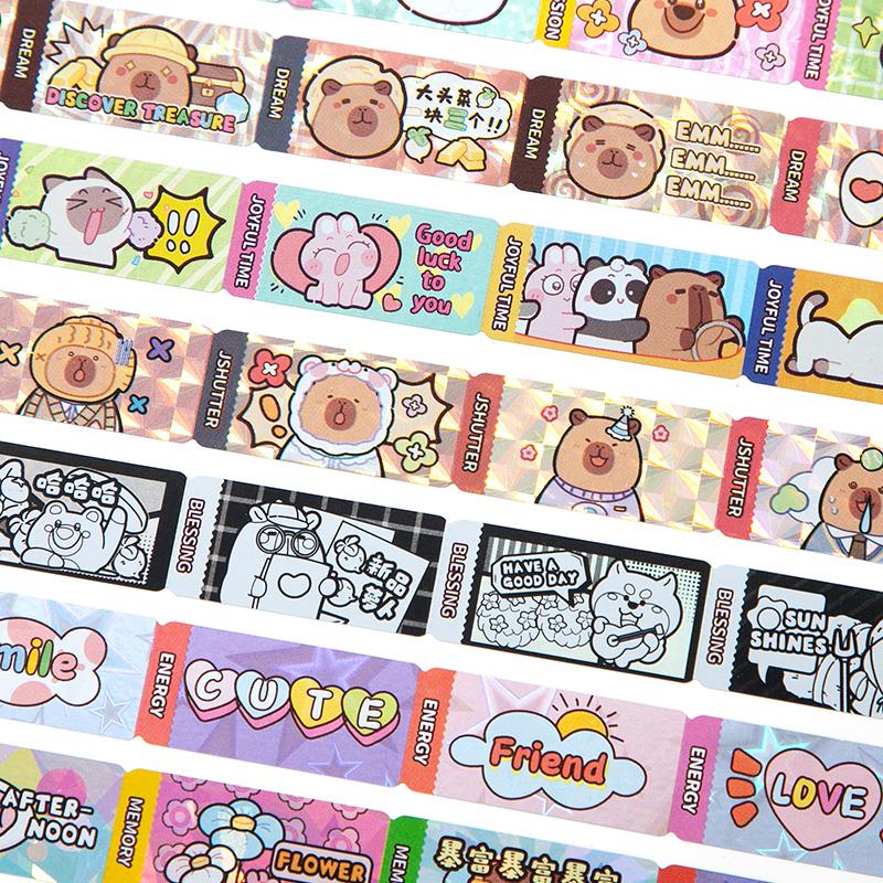 1 Set Of Guka Stickers Bracelets Capibala Themed Stickers Fun Scroll Stickers Diary Notebook Phone Case DIY Landscape Decoration