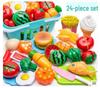 Fun Pretend Play Cut Toy Set - Kids Kitchen Vegetables & Fruits