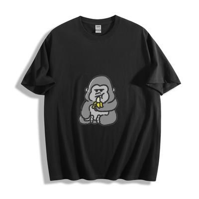 Maglietta Grafica Gorilla Cartone Animato Che Mangia Banana