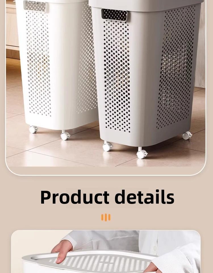 Large Capacity Laundry Hamper with Lid - Dirty Clothes Storage Basket for Bathroom