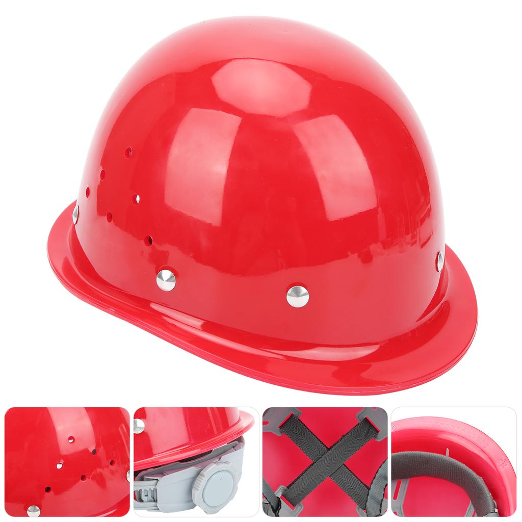 Protective Helmet Hard Cap Industrial Dome Safety Hat Breathable for HighAltitude Operation Red