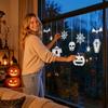 Removable Halloween Static Cling Window Stickers Ghost Pumpkin Bat Spider Web Decals for Glass Door and Window Decoration