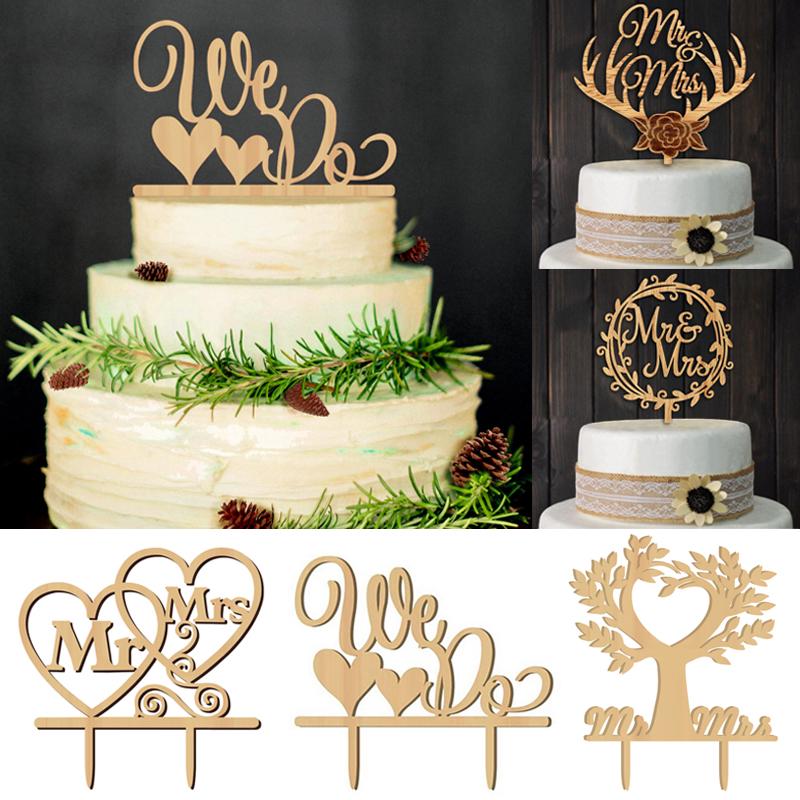 "Mr and Mrs" Vintage Wedding Cake Topper Laser Cut Wood letters DIY Cake Decors "Mr and Mrs" Vintage Wedding Cake Topper Laser Cut Wood letters DIY Cake Decors