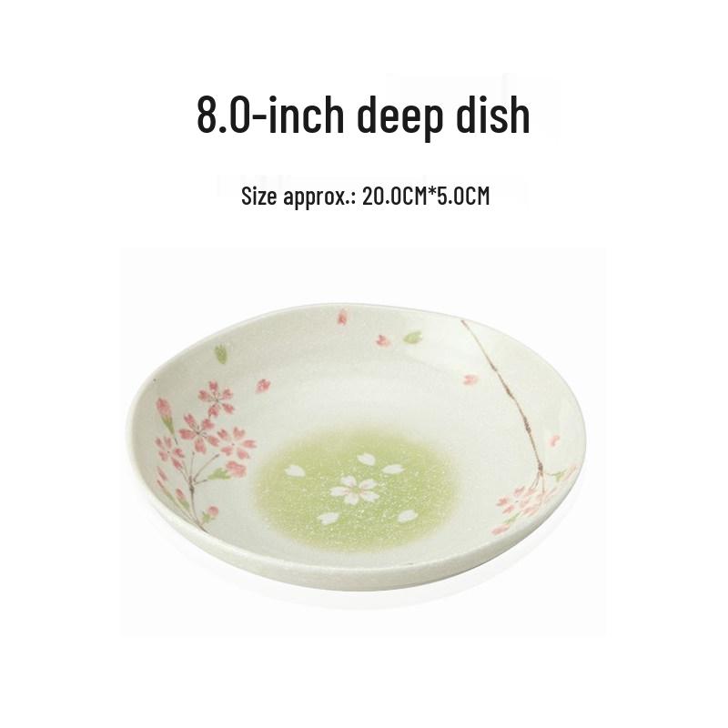 Mino Ware Japanese Ceramic Underglaze Round Dinner and Salad Plate