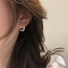 925 Sterling Silver Korean Light Luxury Pearl Hoop Earrings for Women Temperament Wedding Party Jewelry Accessories