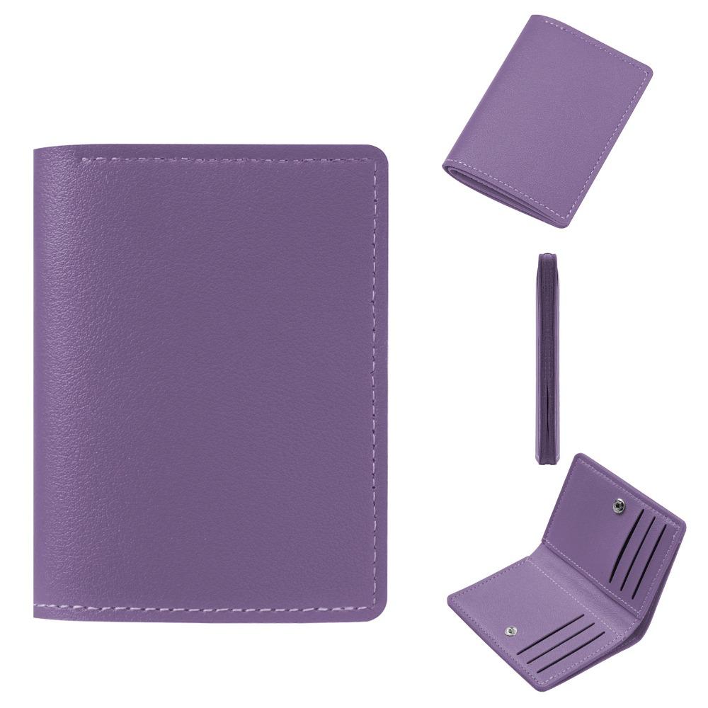 New PU Leather Short Wallet Foldable Solid Color Fold Purse Multifunctional Coin Purse Women Men