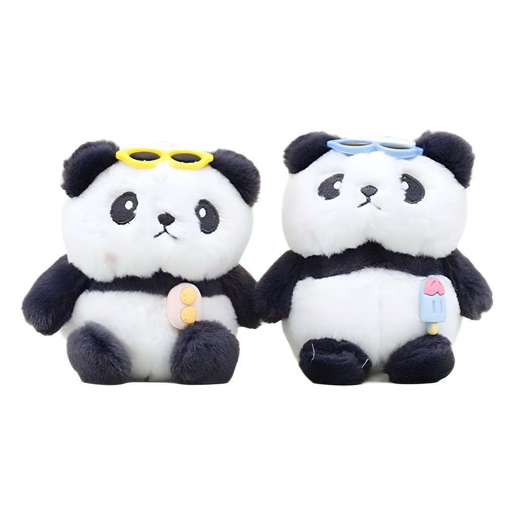 Adorable Plush Panda Keychain Cute Soft Toy With Sunglasses Fun Bag Accessory