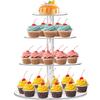 3/4/5 Katlı Akrilik Yuvarlak Cupcake Standı Şeffaf Doğum Günü Cupcake Standı Tutucu Düğün Doğum Günü Noel Partisi İçin Tatlı Sunumu