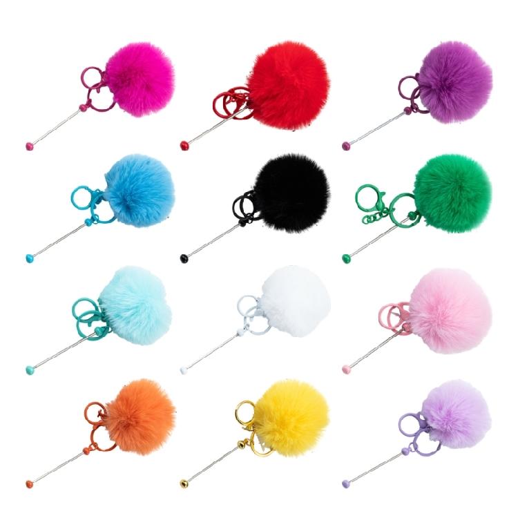 Vibranting Colorful Keychain Charm for Beads and Jewelry Craft Supplies 12 Pieces for Student Kids and Office Use