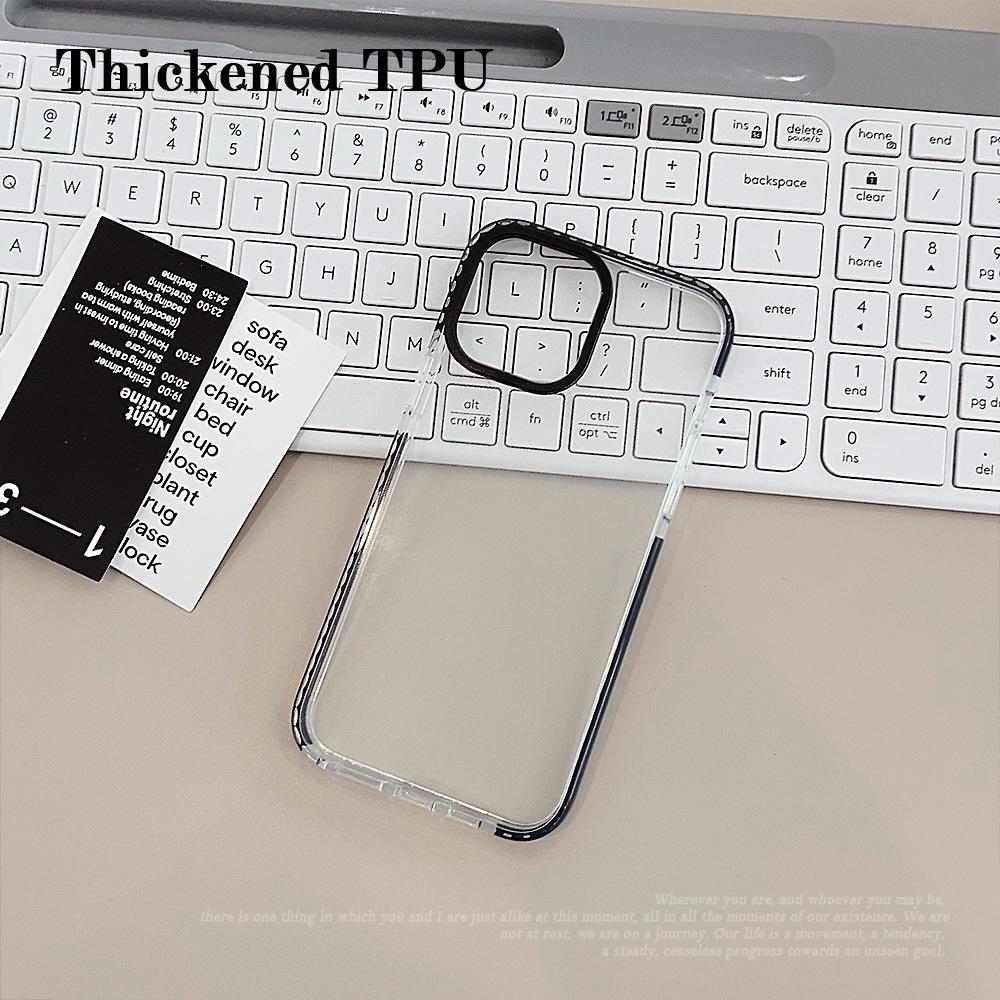 Kontrastfarbe Verdickter Rahmen Geeignet für IPhone 13 Handyhülle Apple 15 Promax Transparent 16 Silikon 12 Weiche Hülle 14