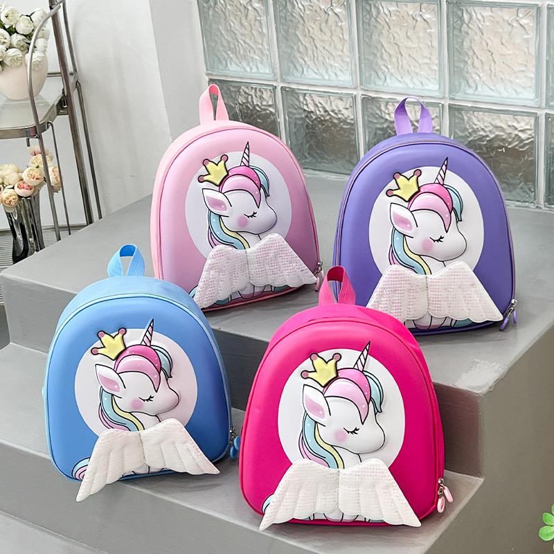 Backpack Eva Kids Material With Unicorn Cartoon Print High Capacity For Daily