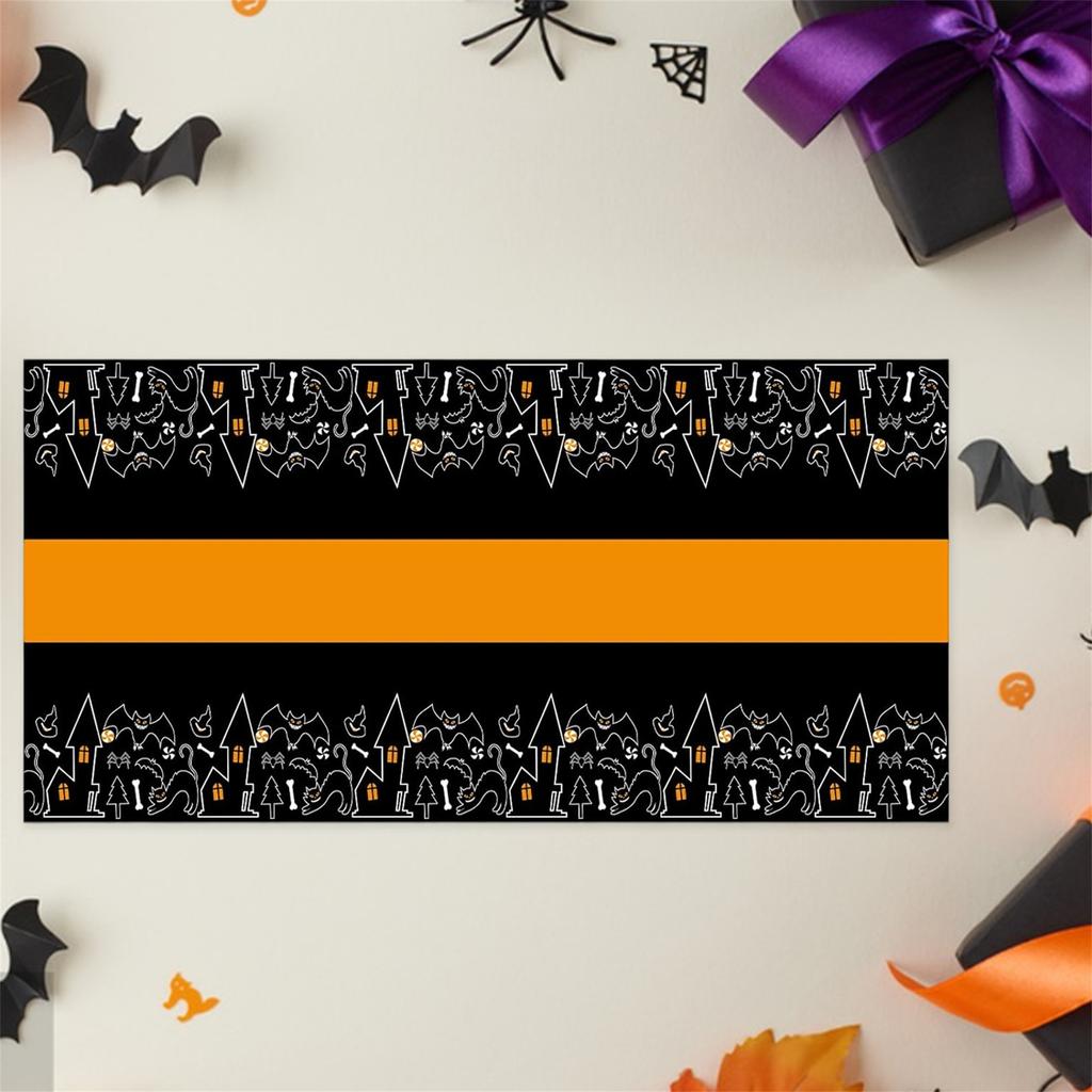 Halloween Party Supplies Disposable Tablecloth with Ghost Pumpkin Print Pattern Spooky Table Covers for Halloween Party