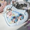 JIAERDI Lolita Transparent White Ita Bag Handbag Women New Heart Leather Crossbody Pain Bag Ladies Sweet Cute Messenger Bag 2025
