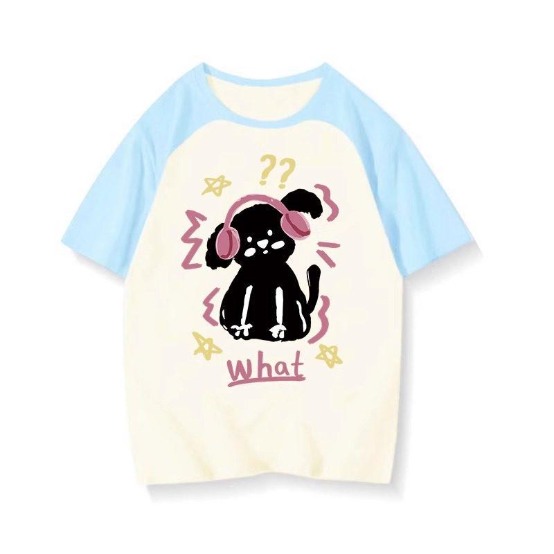 

Women s Plus Size Retro Color Block Raglan Short Sleeve Cotton T-shirt 3XL (recommended for 78-85 kg)