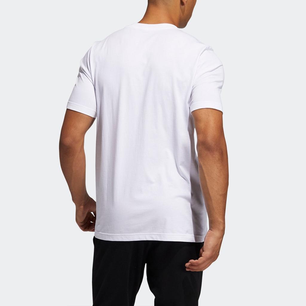 Adidas T Shirts Men's White Crew Neck Moderate Straight Fit GH6720