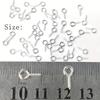200pcs 5x10mm Small Tiny Mini Eye Pins Eyepins Hooks Eyelets Screw Threaded White & Golden Color Clasps Hooks For DIY Jewelry Making