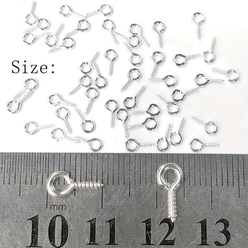 200pcs 5x10mm Small Tiny Mini Eye Pins Eyepins Hooks Eyelets Screw Threaded White & Golden Color Clasps Hooks For DIY Jewelry Making