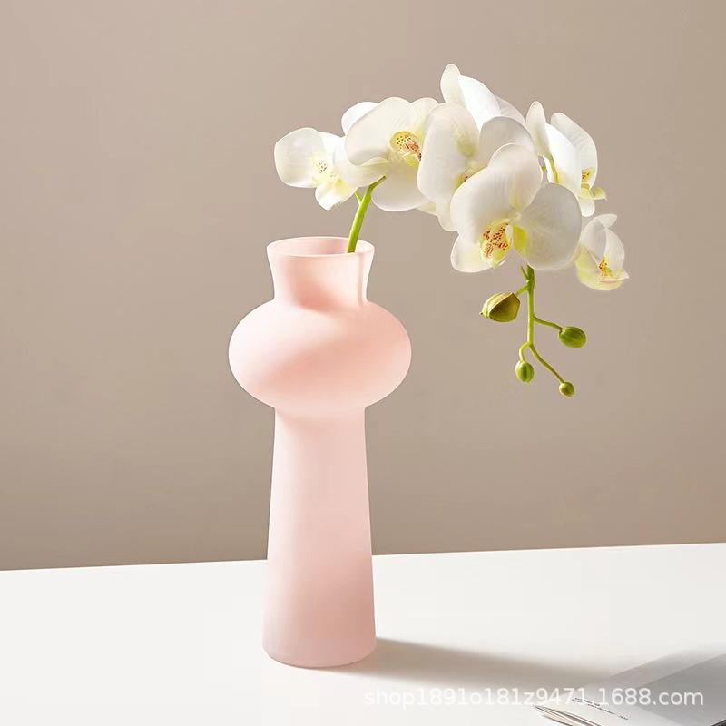 

Nordic Style Green Glass Flower Vase Desktop Living Room Coffee Table Decorative Ornaments Retro French Home Decor Aesthetic рожевий