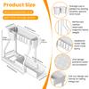 Étagère de rangement sous évier, rangement d'armoire de cuisine, tiroir de rangement à double glissière, panier de rangement polyvalent pour salle de bain