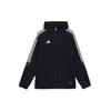 Striped Print Breathable Hooded Jacket Men Outerwear Black HZ9066