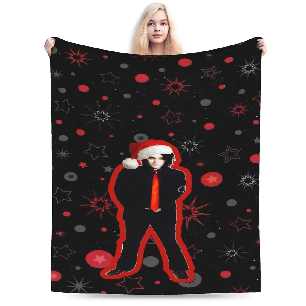 G-Gerard Way MCR Soft Blanket Novelty Travel Office Throw Blanket Couch Chair Flannel Bedspread Sofa Bed Cover