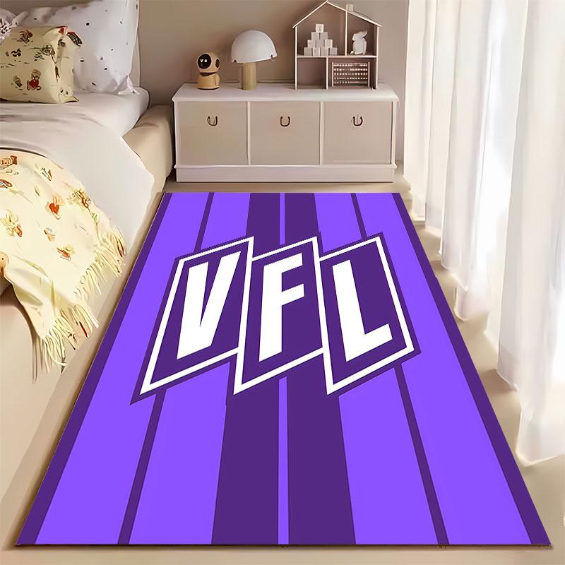 Purple Striped VFL Logo Carpet suitable as a non-slip mat for the living room or bedroom sofa