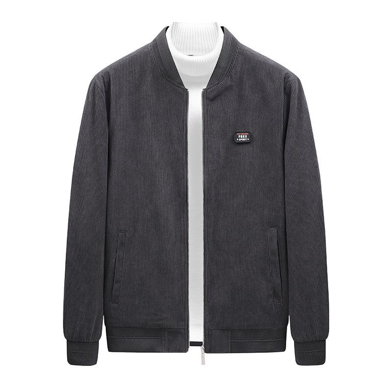 Autumn And Winter New Jacket Men'S Baseball Collar Casual Corduroy And Cotton Business Jacket Top Fashionable Cotton Jacket