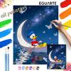 Digital Oil Painting Art Kit Donald Duck Moonlight Boat Handmade Coloring Painting Home Decor