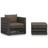 Day and Night - Day and Night Garden Furniture 2 Pieces with Gray Impregnated Wood Cushions