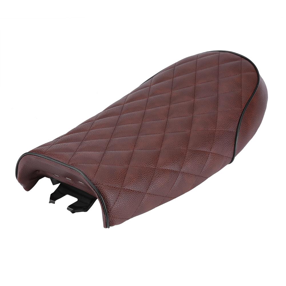 Motorcycle PU Lther Vintage St Flat Saddle Cushion for CG125 GN CG Black