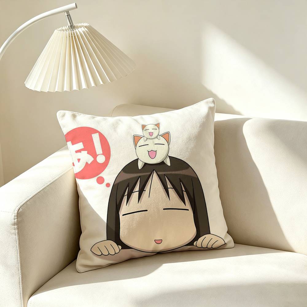 A-Azumanga Daioh Anime Square Double-Sided printed Pillow Case Bedroom Bedside Pillow Sofa Cushion Cover