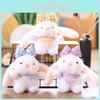 Cute Bow Rabbit Plush Doll With Long Hair For Bags And Key Holders