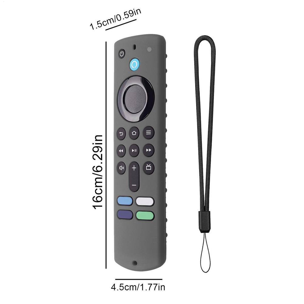 Silicone Remote Control Cover for Fire TV Stick 4K Controller Anti-drop Dustproof Tv Remote Case Shell with Lanyard