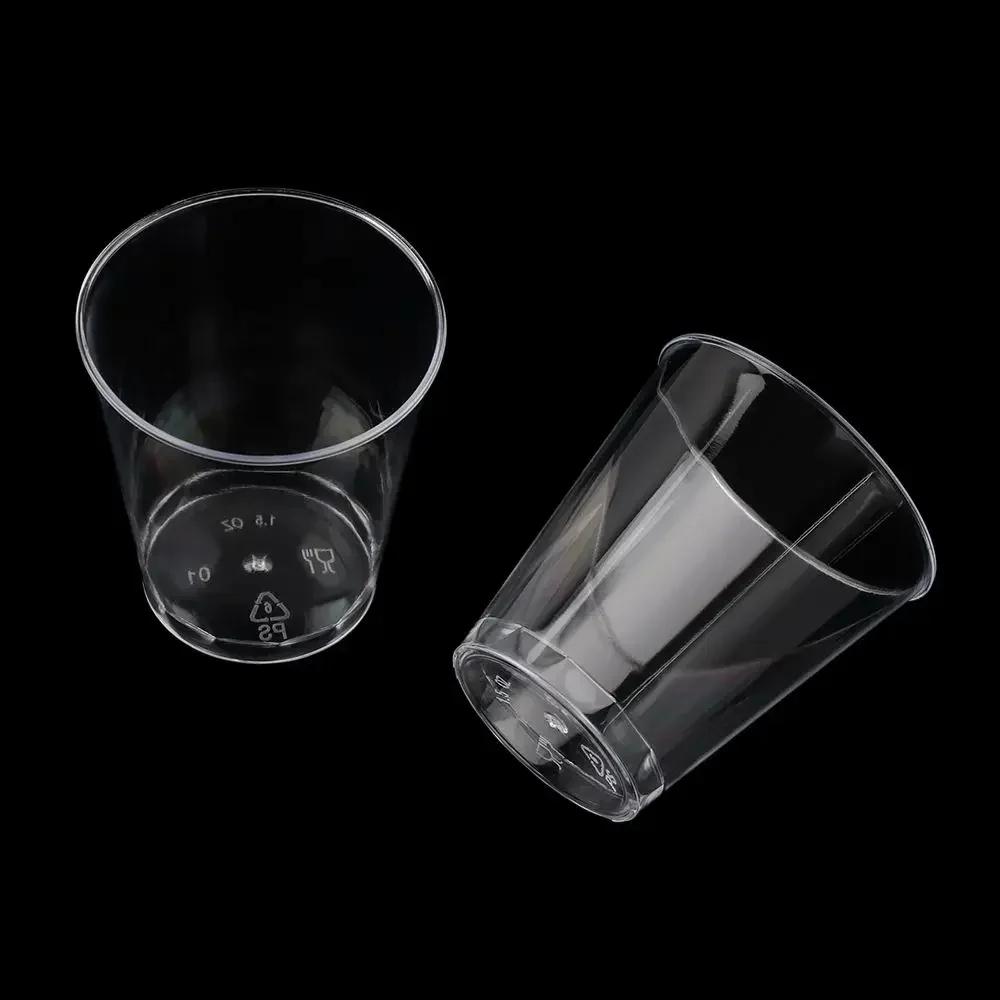25/50pcs Disposable Transparent Dessert Plastic Cups 160170200ml Outdoor Picnic Birthday Party Supplies Kitchen Tableware Bar