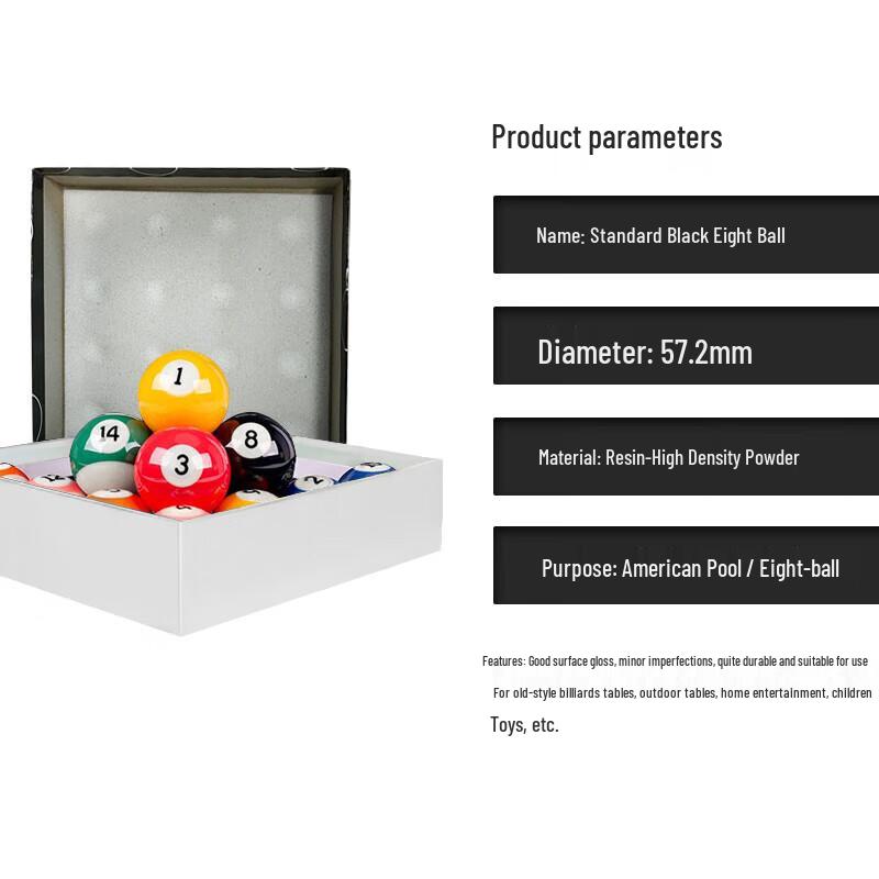 HOX Black 8 Billiard Pool Balls