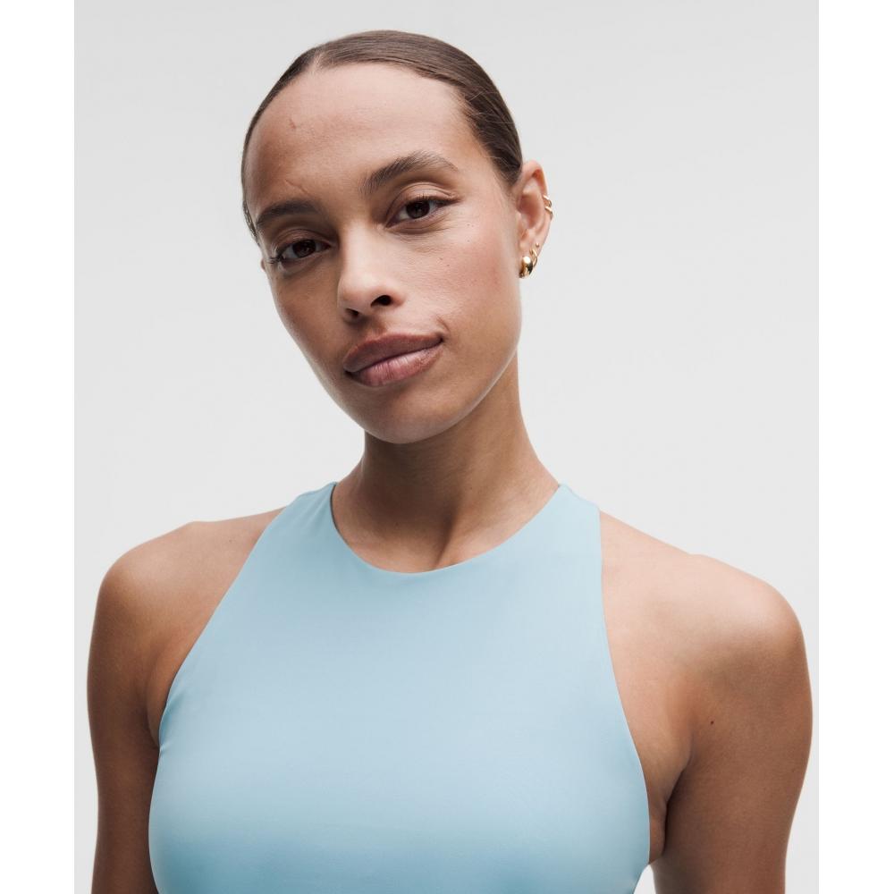Lullulemon Racerback High-Neck Tennis Tank Top *B C Cup Seaf