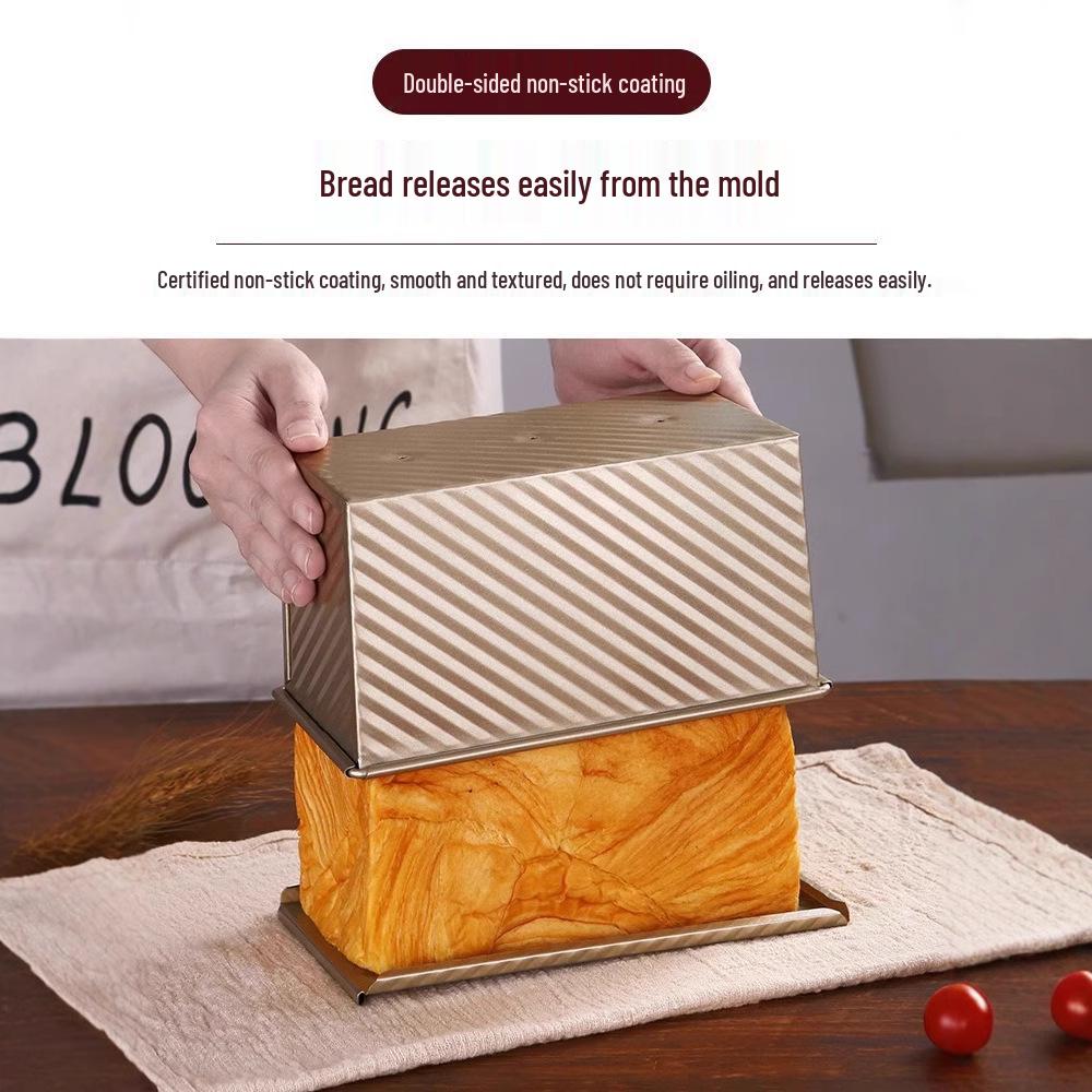 Rectangular Gold Non-Stick 450g Bread & Cake Loaf Pan with Lid