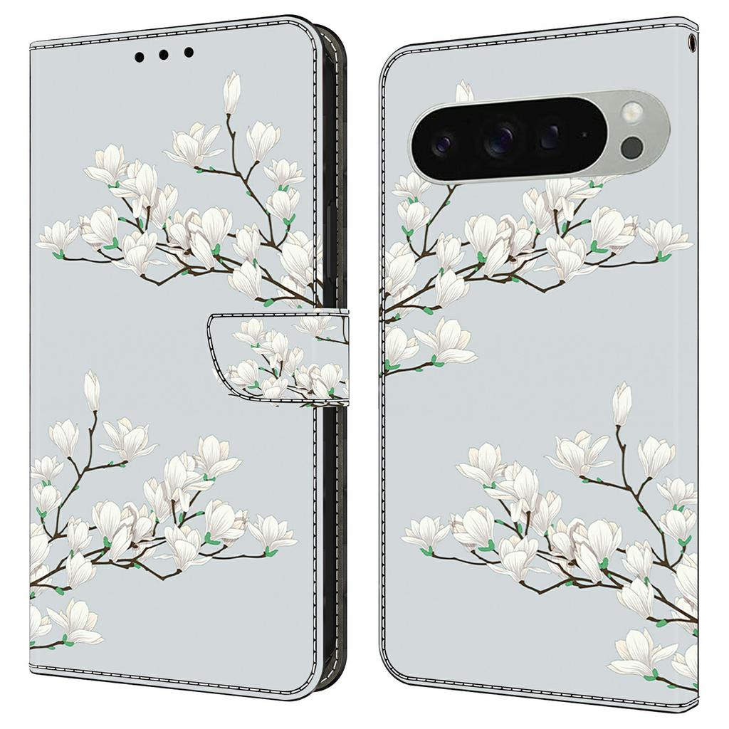 For Google Pixel 9 Pro XL Case Pattern Printing Anti-Drop Leather Flip Wallet Phone Cover