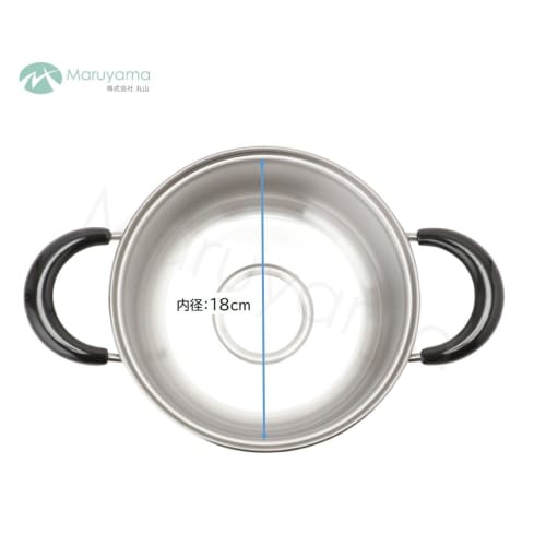 Maruyama Giken Regula 18cm Double-Handled Pot with Glass Lid, Stainless Steel, Induction and Gas Stove Compatible, Made In Japan, Tsubame-Sanjo, RE-60