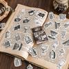 Journamm 44-46pcs Vintage Stickers Cute Flower Sticky DIY Scrapbooking Decor Junk Journal Collage Photo Album Sticker Stationery