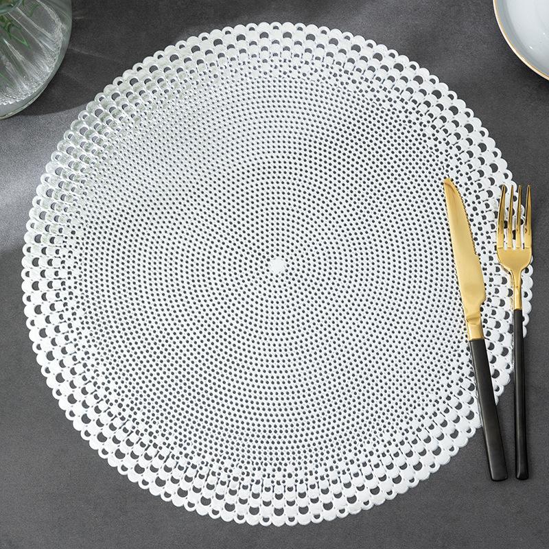 PVC Western-Style Placemat Hollow Heat Proof Mat Dining Table Cushion Coaster Placemat Hotel Restaurant Table Cloth Placemat