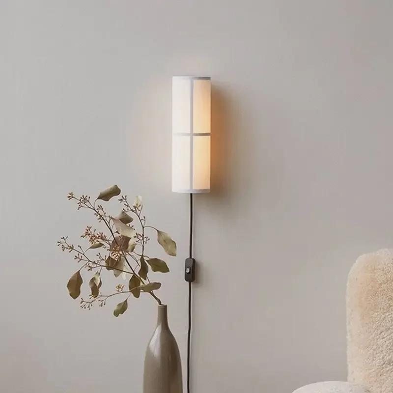 Cloth wall lamp with plug living room aisle bedroom bedside lamp homestay decorative atmosphere lamp