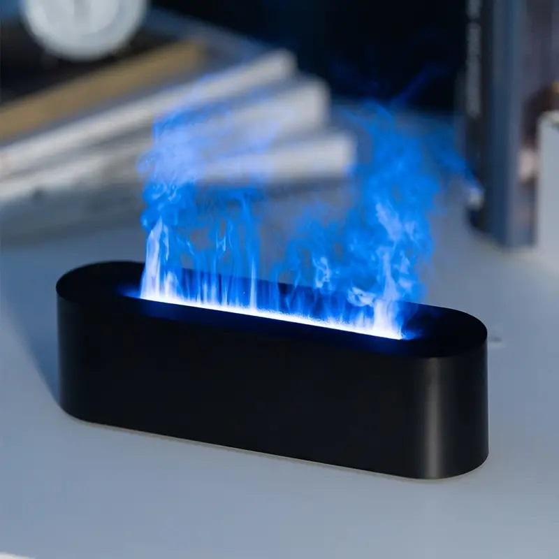 USB Power on Cold Fog Fragrance Diffuser Led Color Changing Room H2o Air Flame Humidifier Aromatic Essential Oil Diffuser Humidi