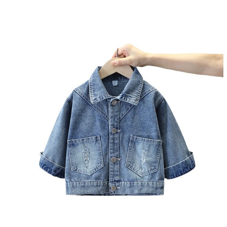 Girls Bow Denim Jacket Spring Autumn Versatile Korean Top