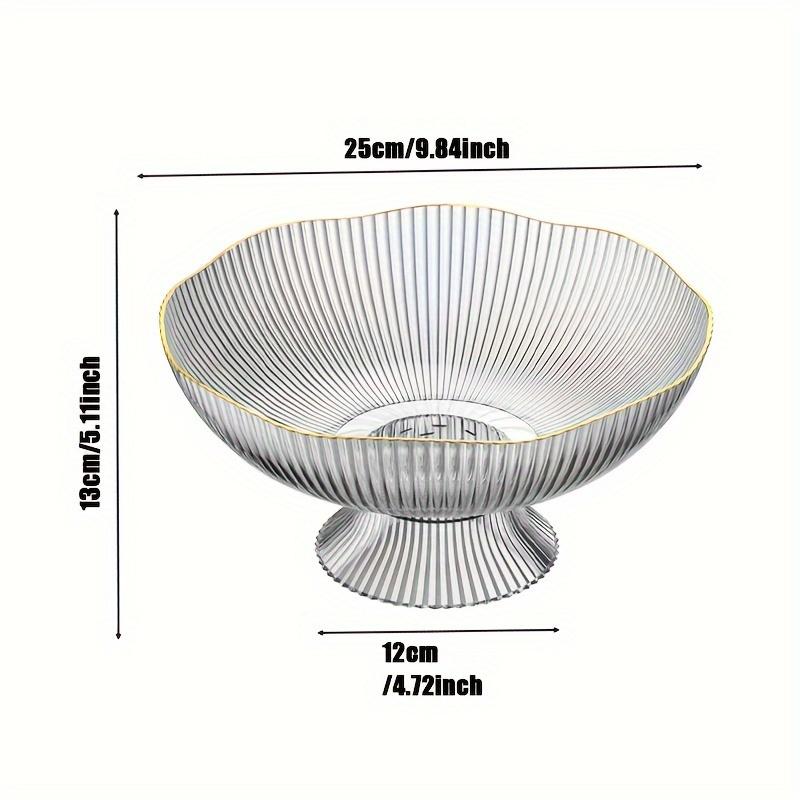 Plateau à fruits de luxe pour la maison, plastique transparent PET, style Ins, plateau à snacks ménager, bordure dorée, panier à fruits fleuri, plateau à fruits KTV, un paquet