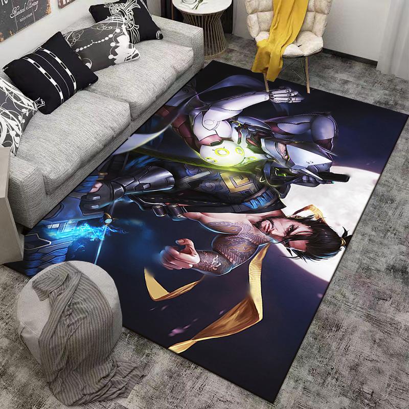 Combat Heroes Anime Style Rug Suitable for use as an anti-slip game mat for living room and bedroom sofas